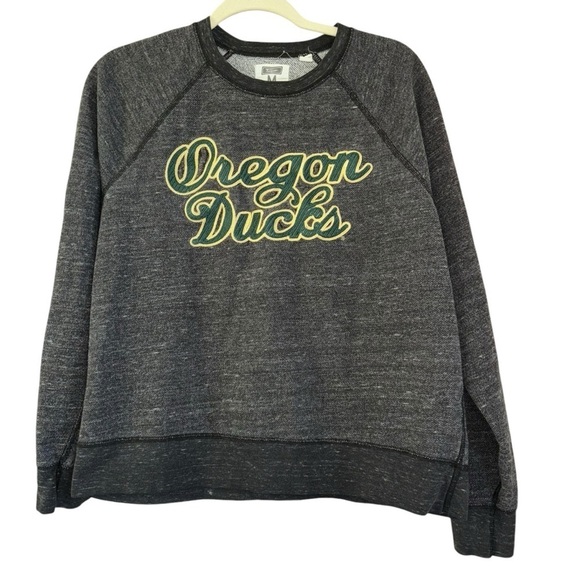 Oregon Ducks Crewneck Pullover Heather Gray College Football University Sports - Picture 1 of 15